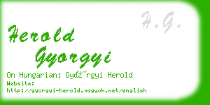 herold gyorgyi business card